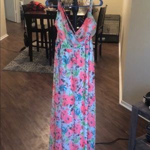 Bright floral Maxi dress - M